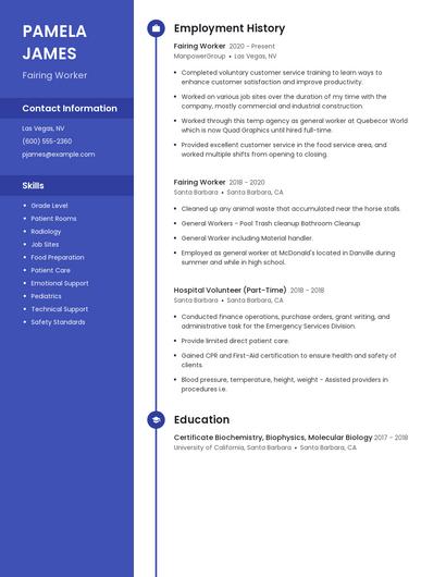 Fairing Worker Resume