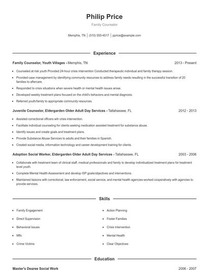 Resume example 1
