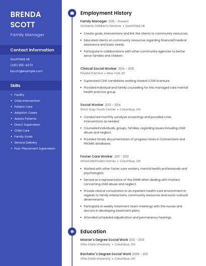 Family Manager Resume