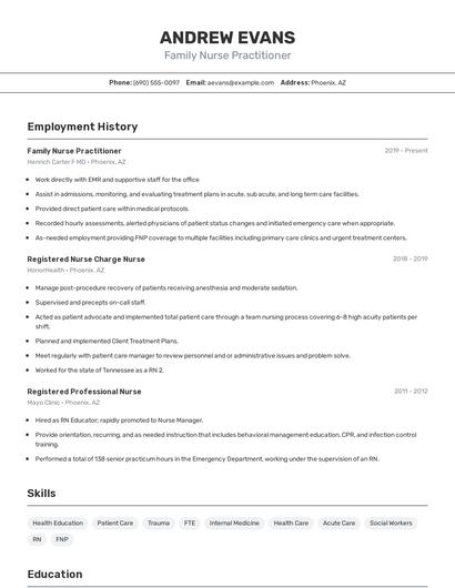 Resume example 2