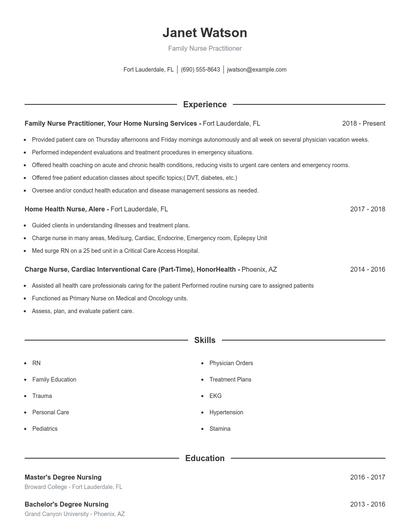 Resume example 1