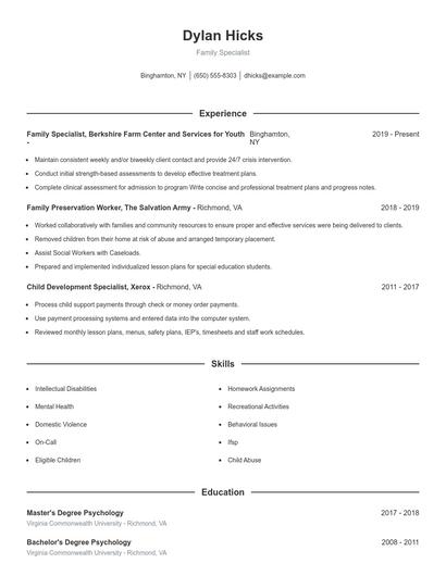 Resume example 1