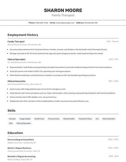 Resume example 2