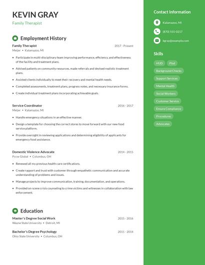 Resume example 5