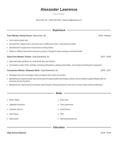 Resume example 1