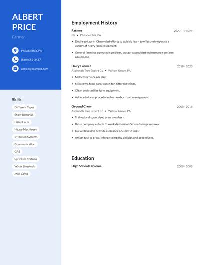 Farmer Resume