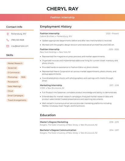 Resume example 3