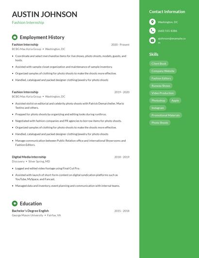 Resume example 5