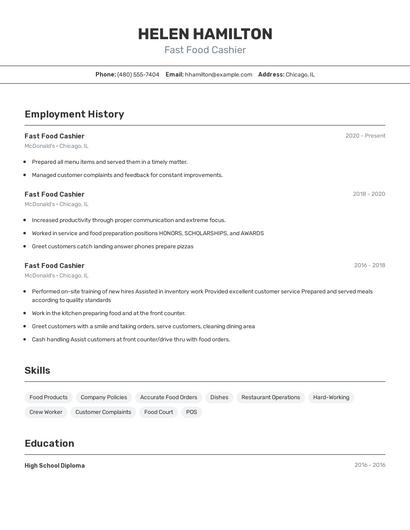 Resume example 2