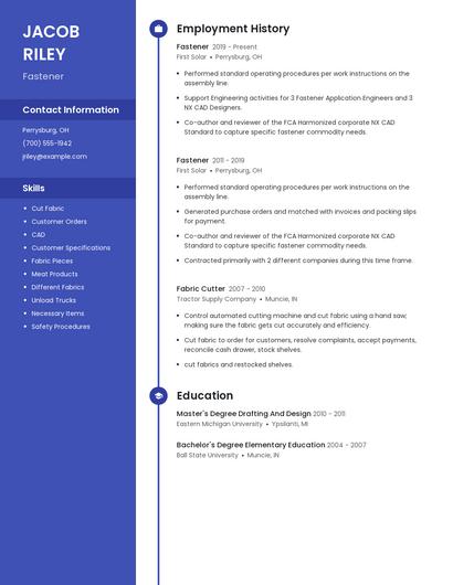Fastener Resume