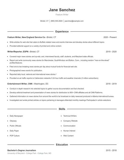Resume example 1