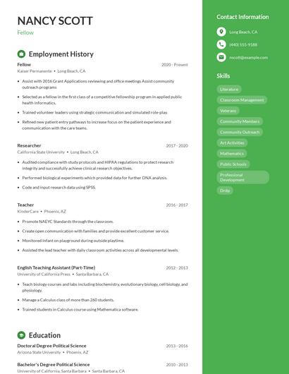 Resume example 4