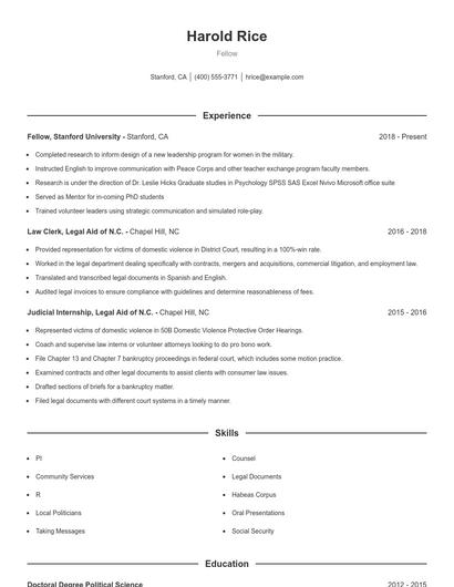 Resume example 1