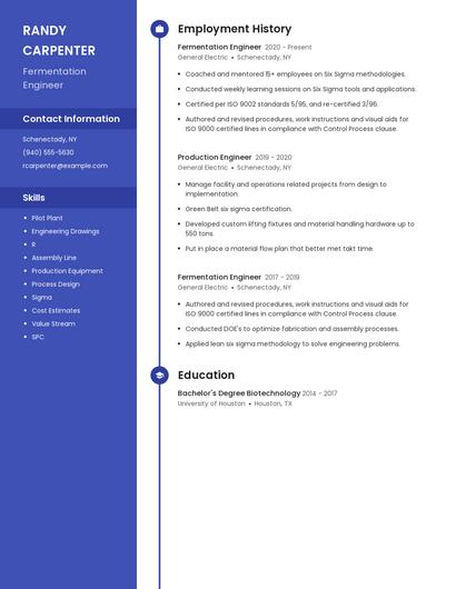 Fermentation Engineer Resume