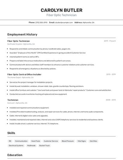Resume example 2
