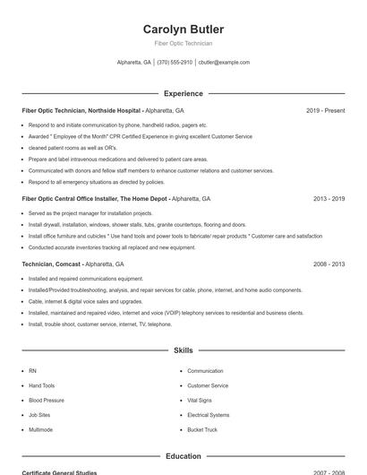 Resume example 1
