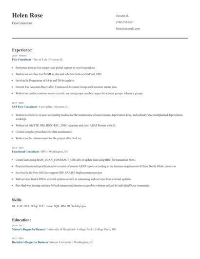 Fico Consultant Resume
