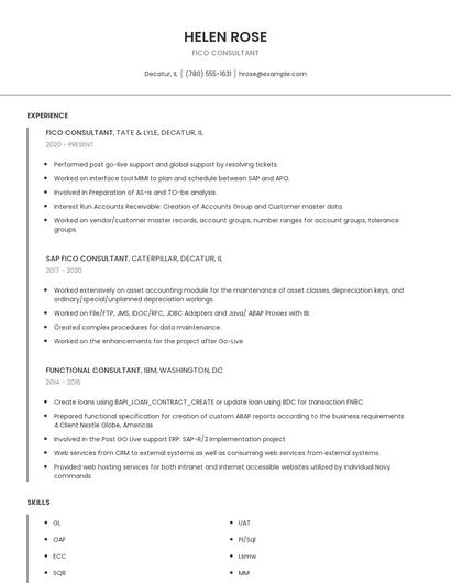 Fico Consultant Resume
