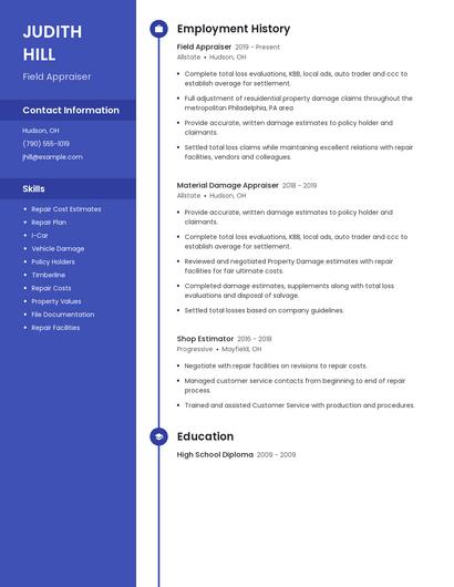 Field Appraiser Resume