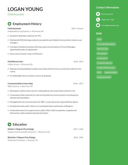 Resume example 5
