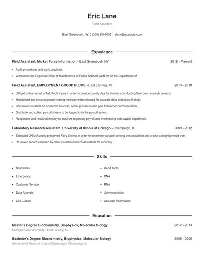 Resume example 1