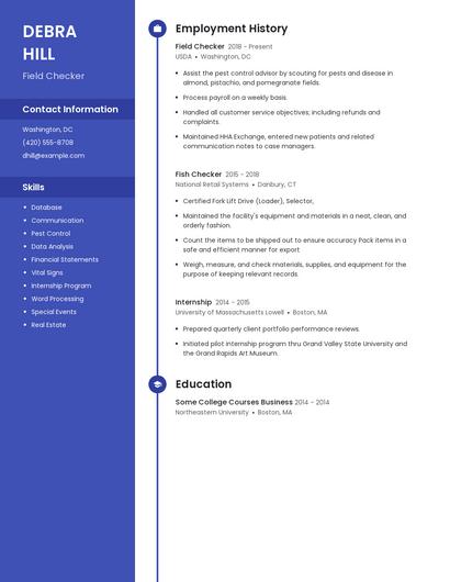 Field Checker Resume