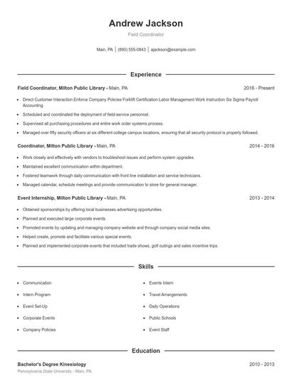 Resume example 1