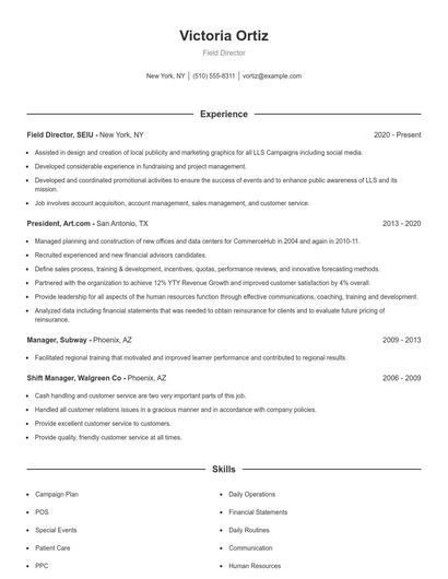 Resume example 1