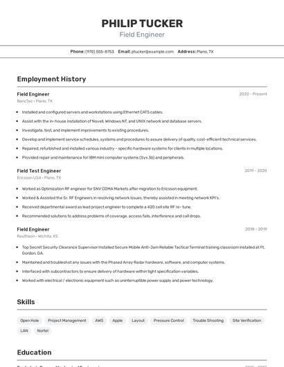 Resume example 2
