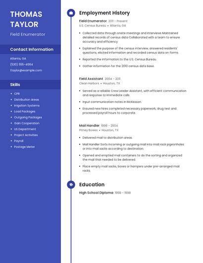 Field Enumerator Resume