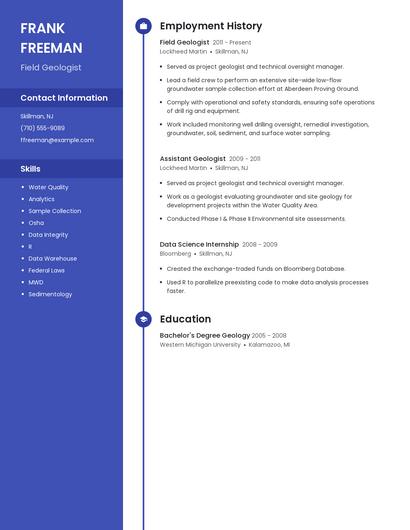 Field Geologist Resume