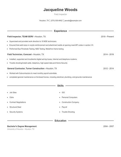 Resume example 1