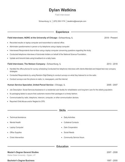 Resume example 1