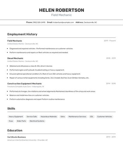 Resume example 2