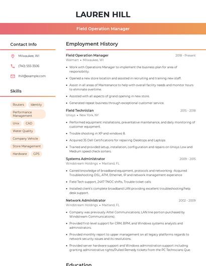 Resume example 3