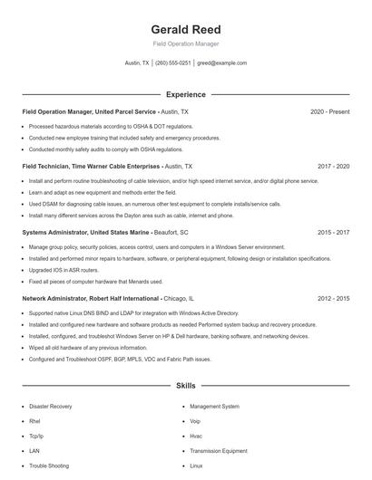 Resume example 1
