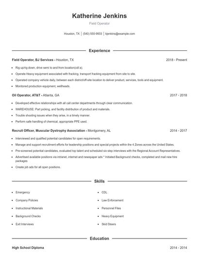 Resume example 1