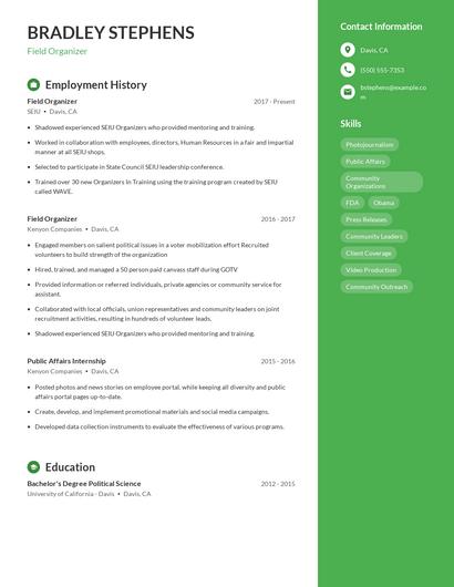 Resume example 5