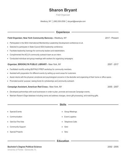 Resume example 1