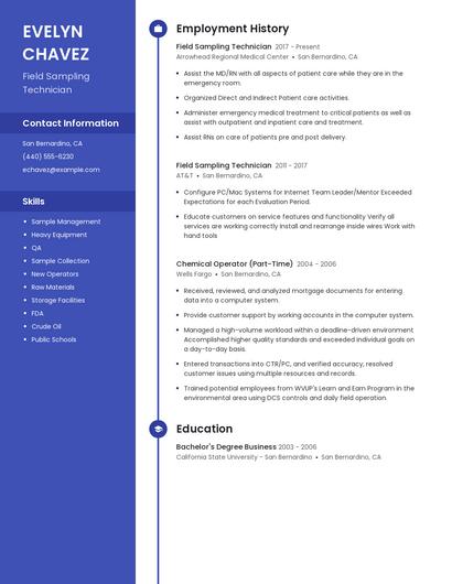 Field Sampling Technician Resume