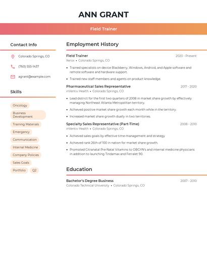 Resume example 3