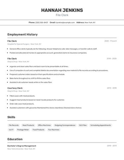 Resume example 2