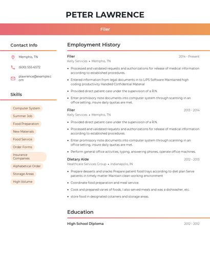 Filer Resume