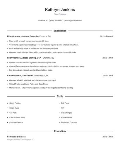 Resume example 1