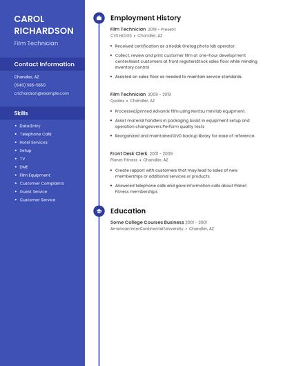 Film Technician Resume