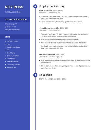 Final Assembler Resume