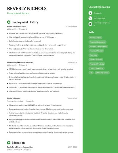 Resume example 5
