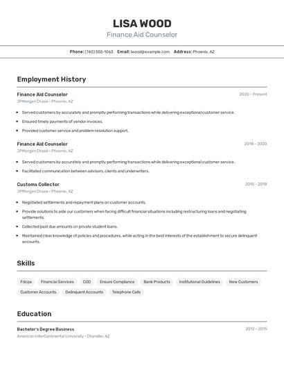 Resume example 2