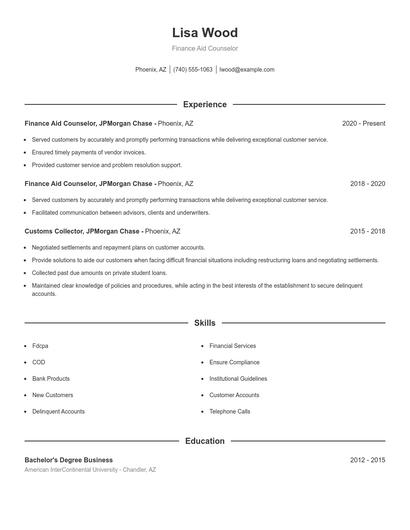 Resume example 1