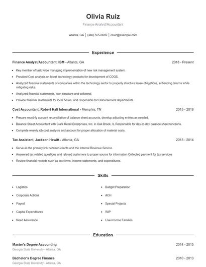 Resume example 1